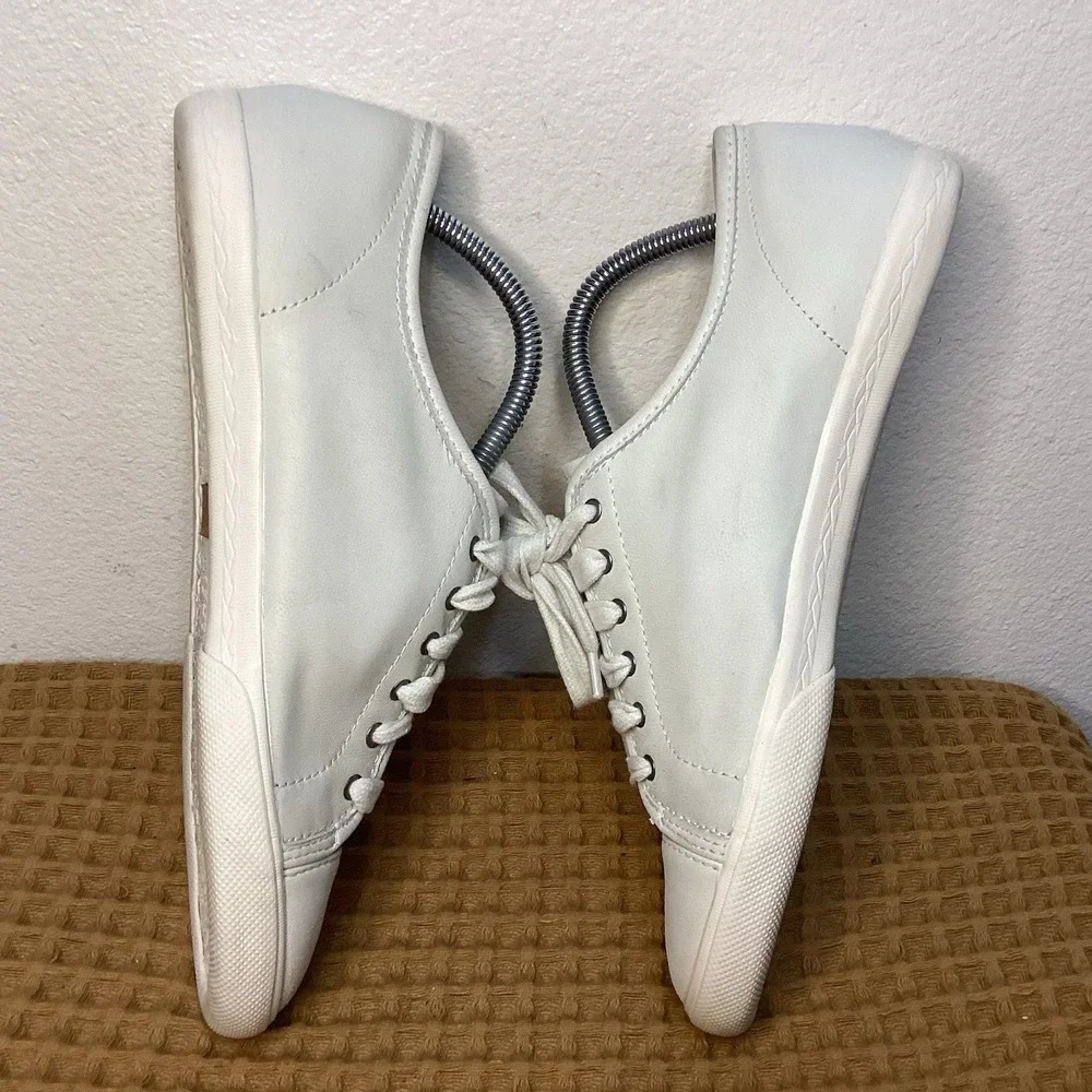 Frye Womens Mindy White Womens Sz 10 White Low Leather Lace Up Sneaker Shoes